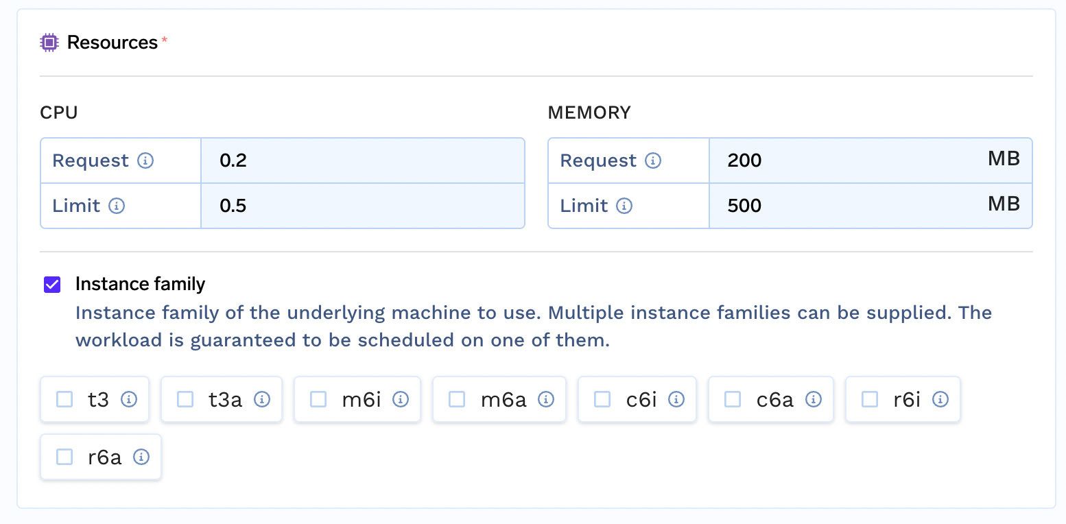 Choose instance type while deploying